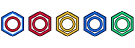 Cinq couleurs de logo disponibles : tricolore, doré, rouge, vert, bleu